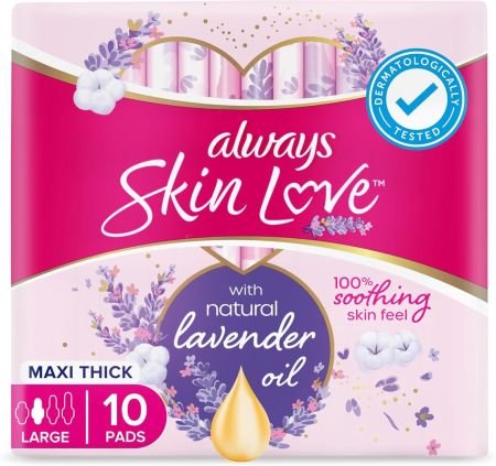Always Skin Love Lavender Freshness Maxi Thick & Large Pads 10s